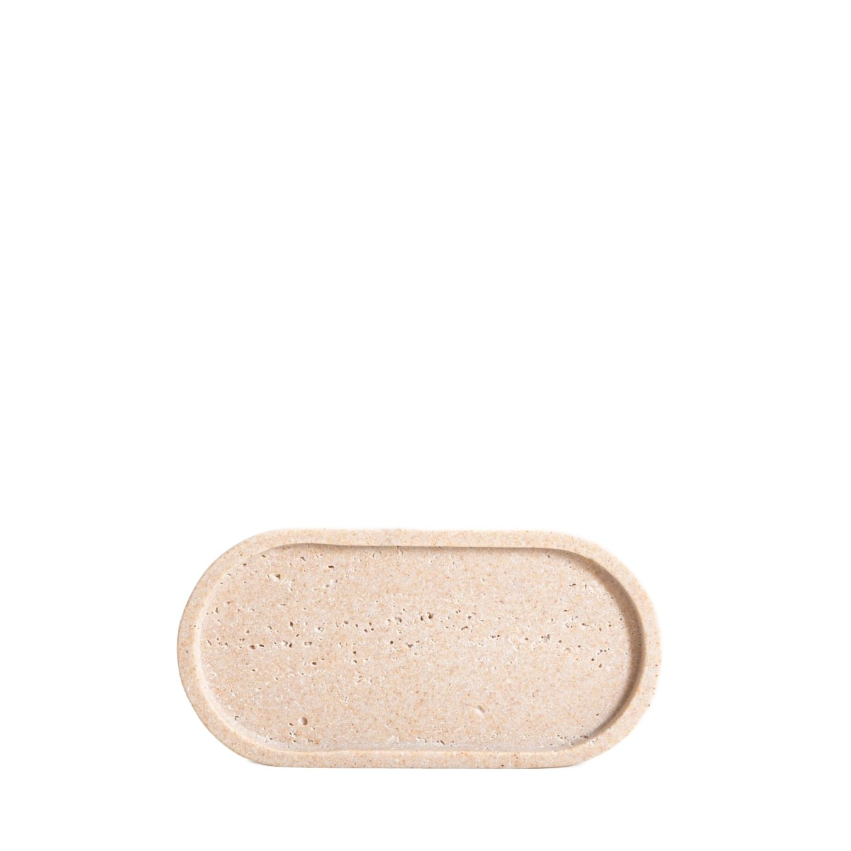 Taca dekoracyjna ONDA owalna beżowa 25x12x1,5 cm HOMLA