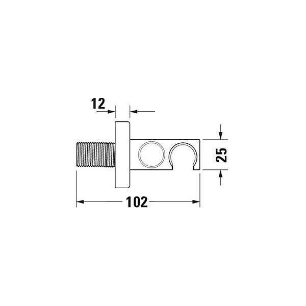 Coude de raccordement carré DURAVIT Universal chromé