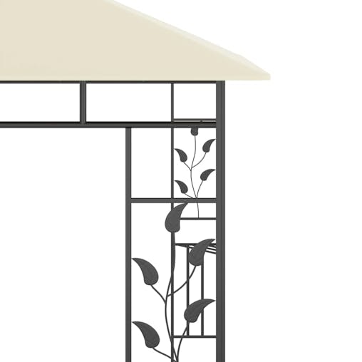 NNEVL Gazebo with Mosquito Net 3x3x2.73 m Cream 180 g/m&sup2;