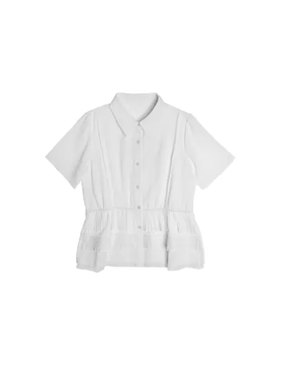Layered Pleated Shirt - 25SDT087D