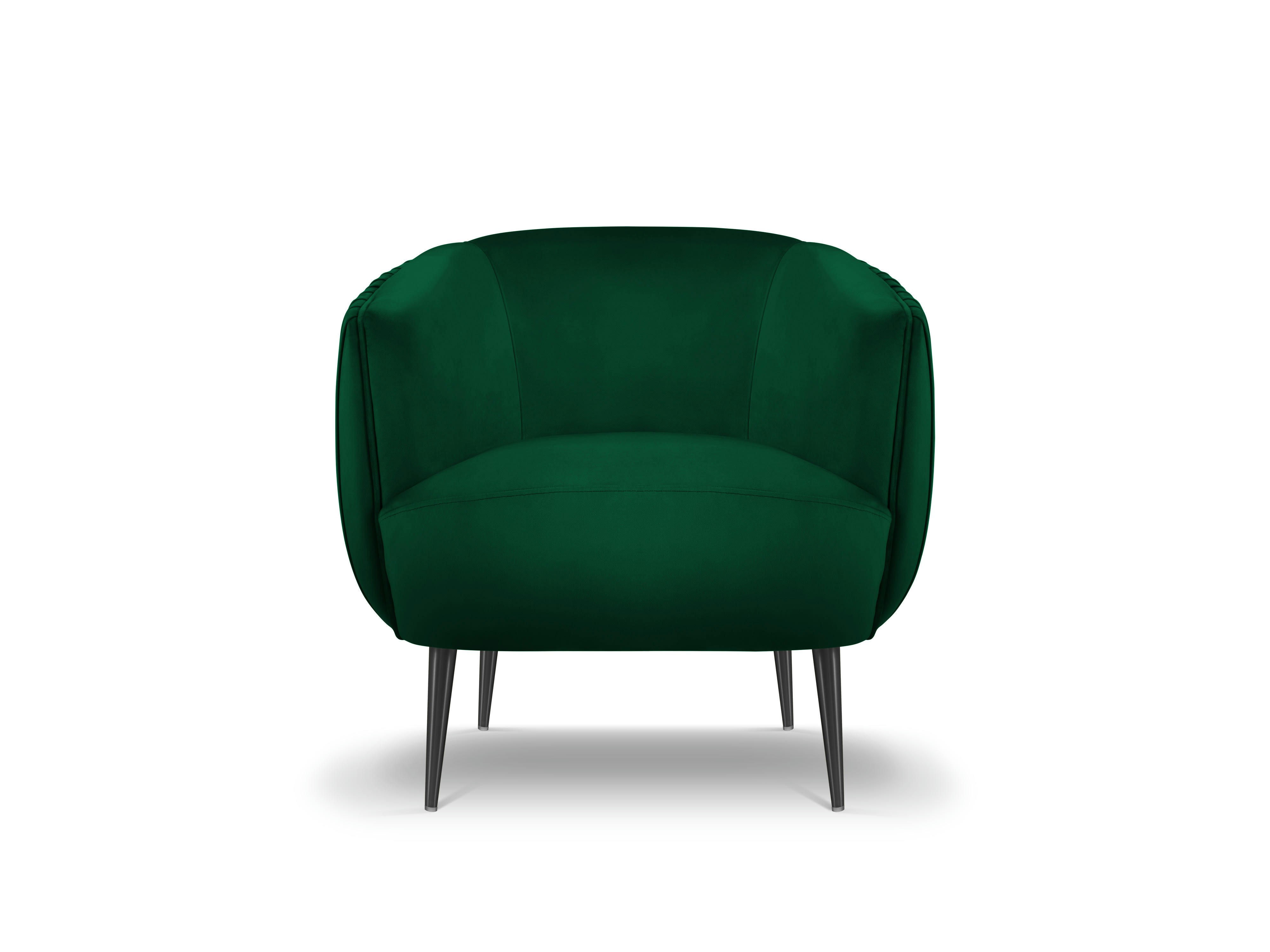 MOSS - Fauteuil en velours vert bouteille