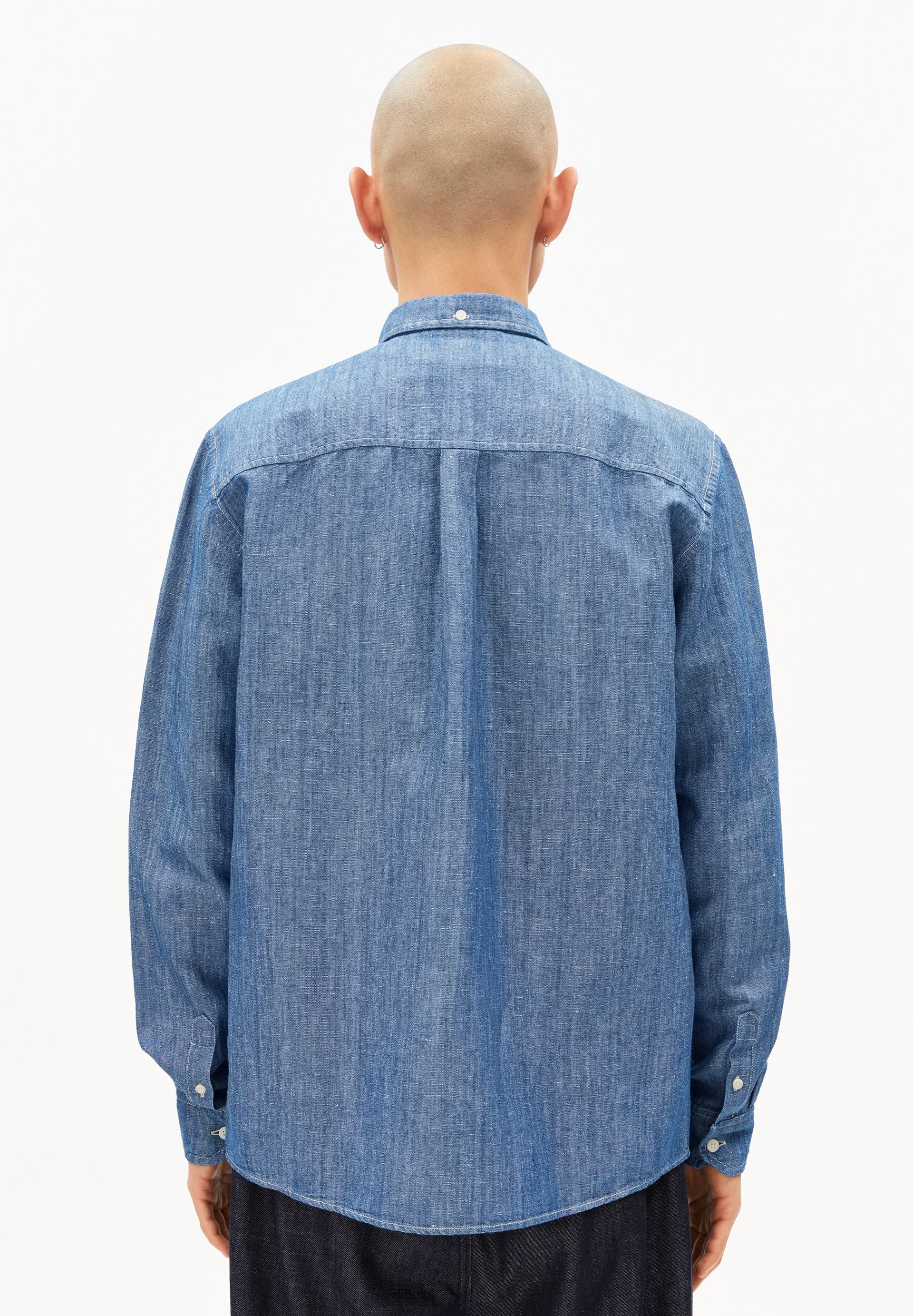 CHAMBRAY-LEINEN LANGARMHEMD