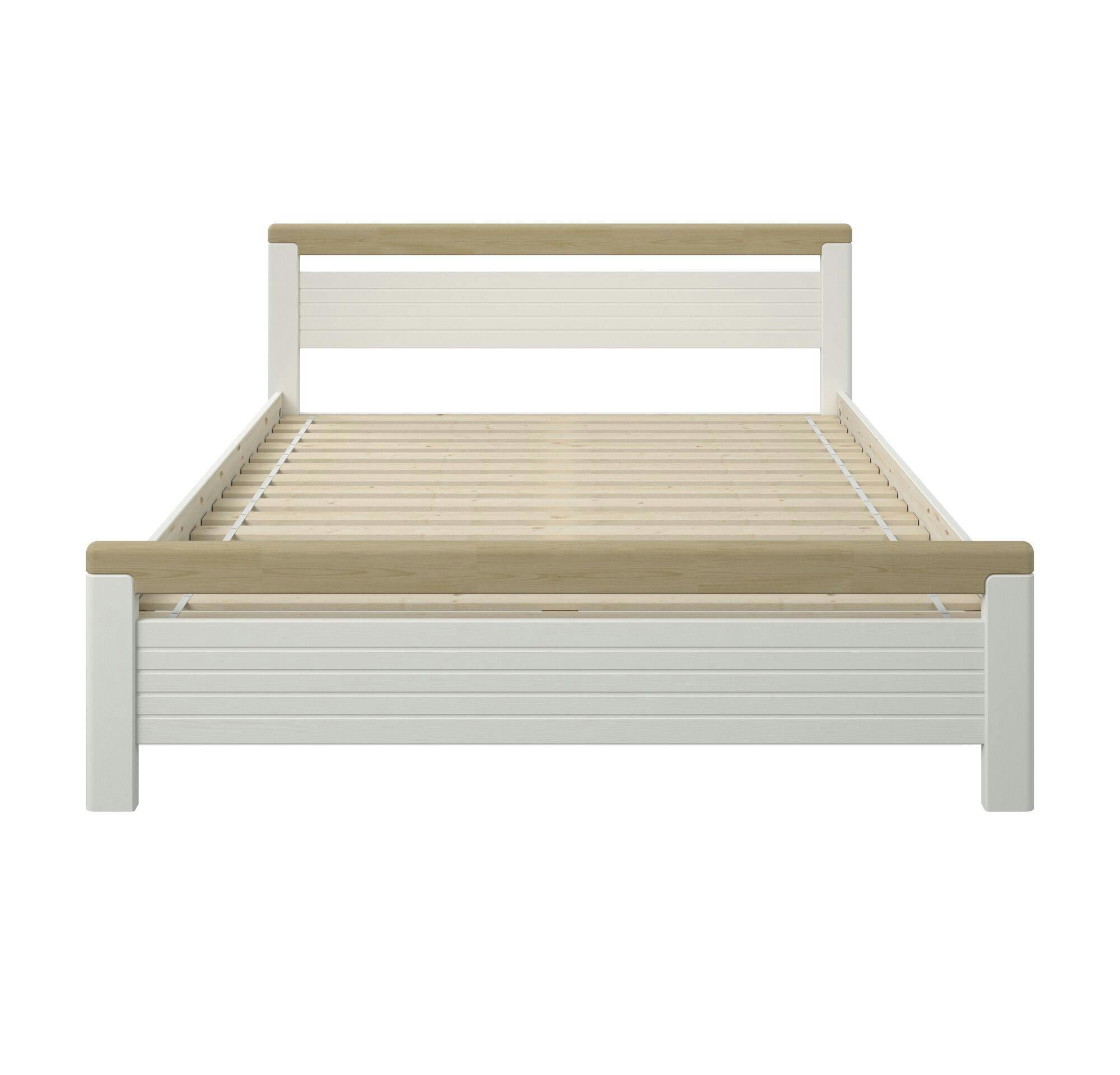 TIARE - Lit avec rangement en bois massif  160 x 200 cm