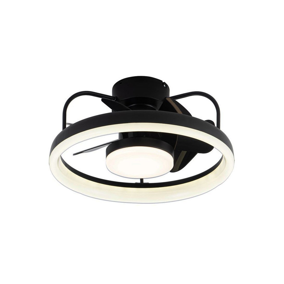 CristalRecord plafondventilator Strike - 2 lichts - 49 x 23  cm - zwart