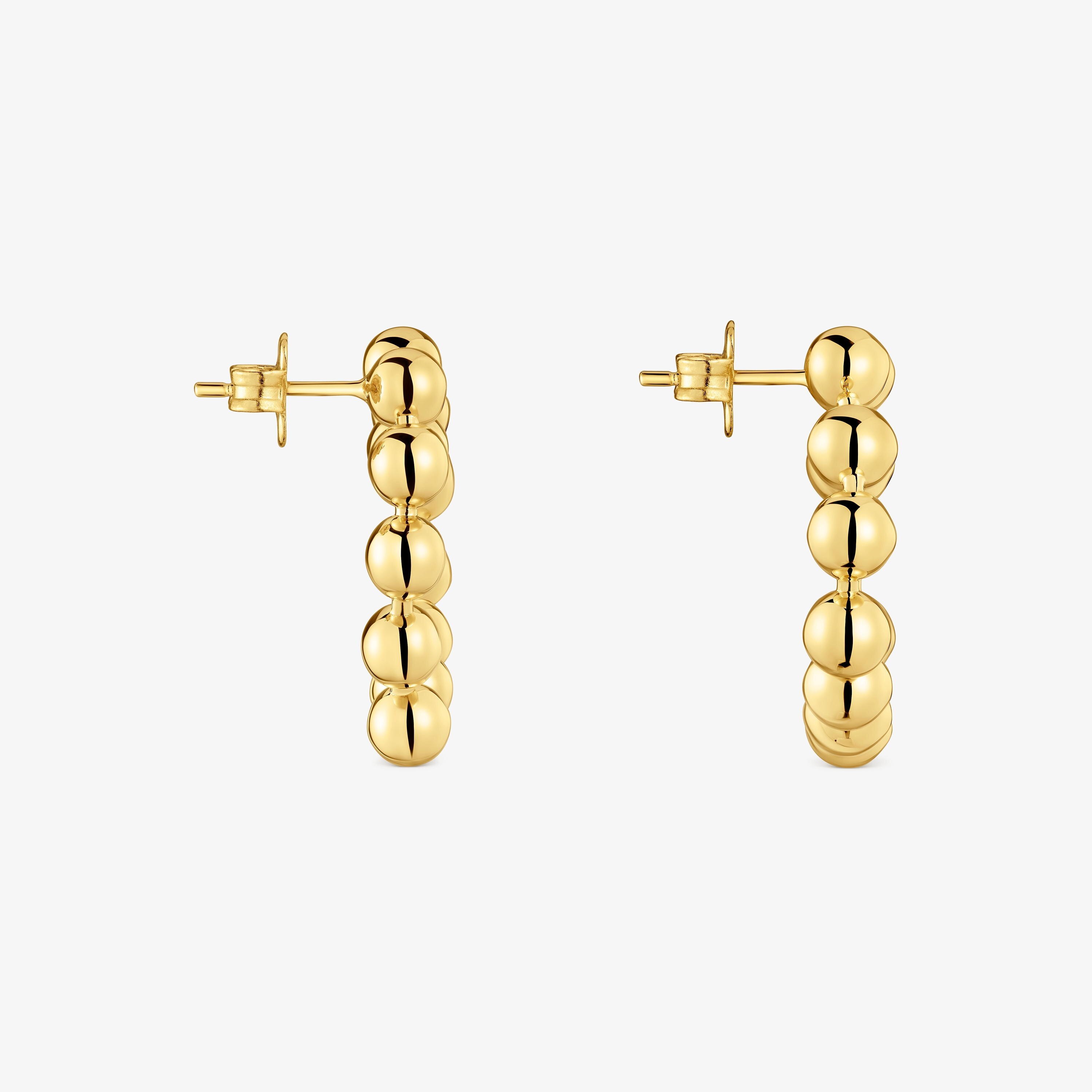 Pendientes cortos corazón con baño de oro 18 kt sobre plata Sugar Party