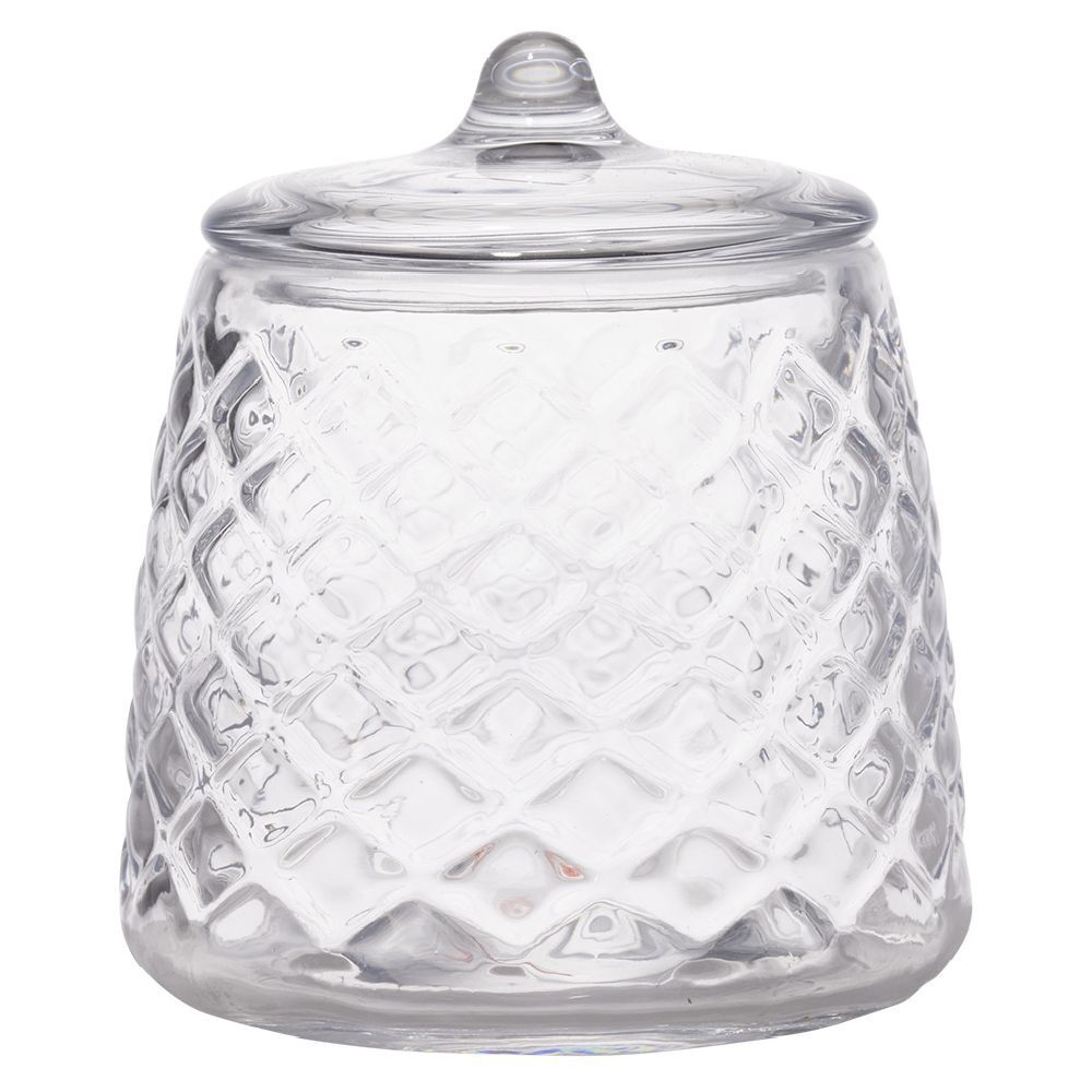 Pot à coton verre transparent Ø10xH12cm