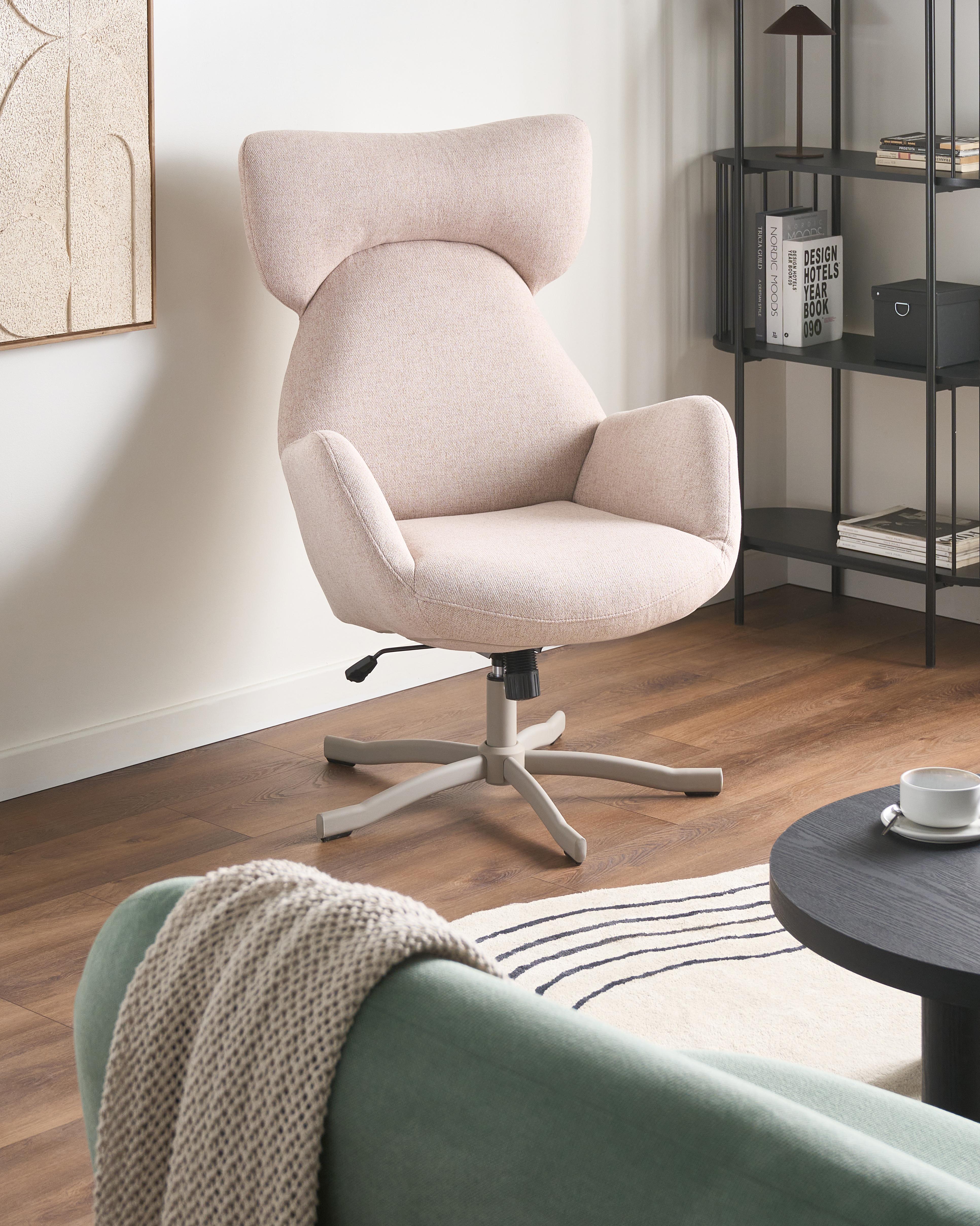 Swivel Armchair SONDERBY Fabric Beige