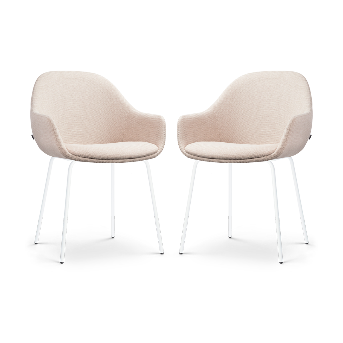 Nolon Nora-Mae Eetkamerstoelen Set van 2 - Beige - Witte Poten