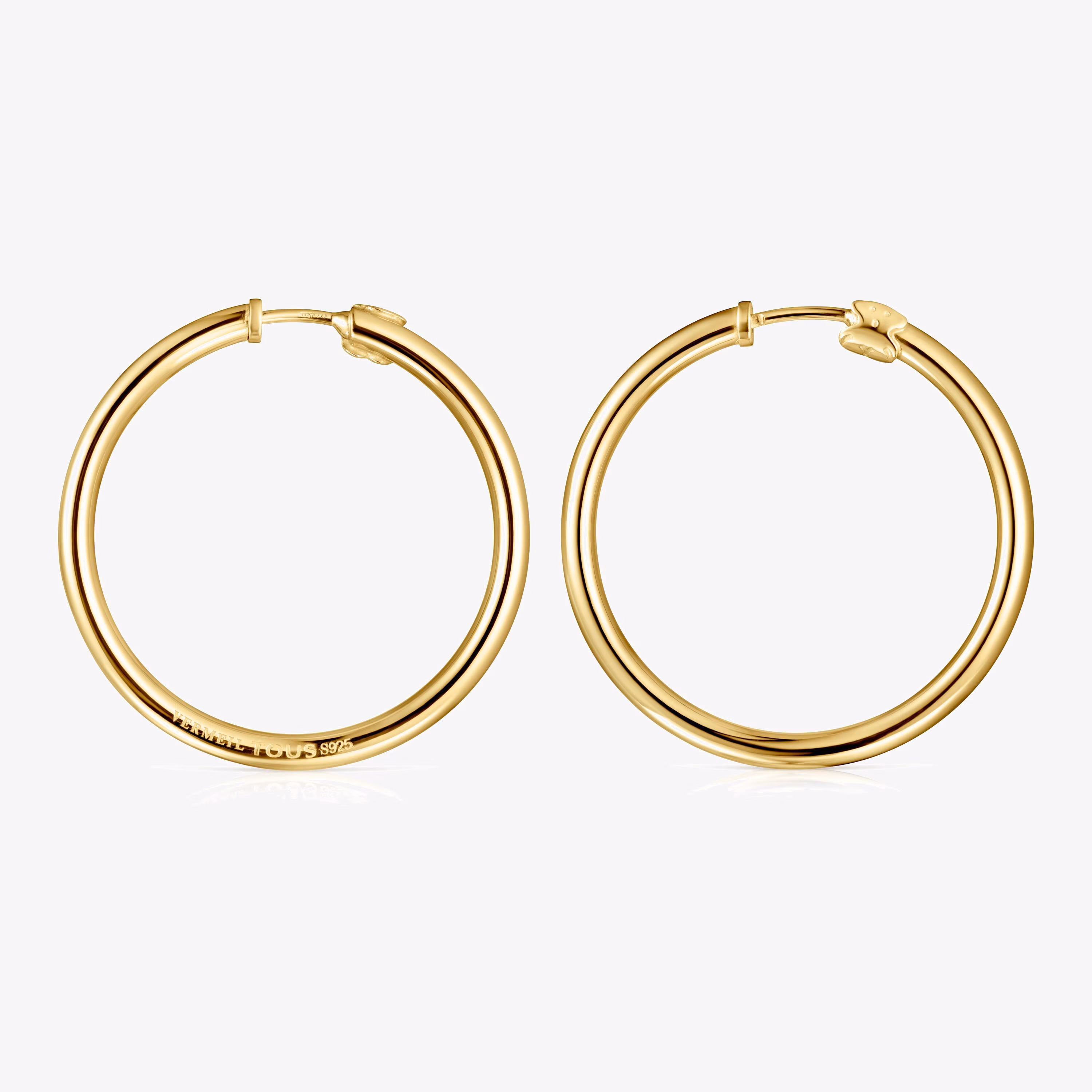 Pendientes aro grandes con baño de oro 18 kt sobre plata TOUS Basics