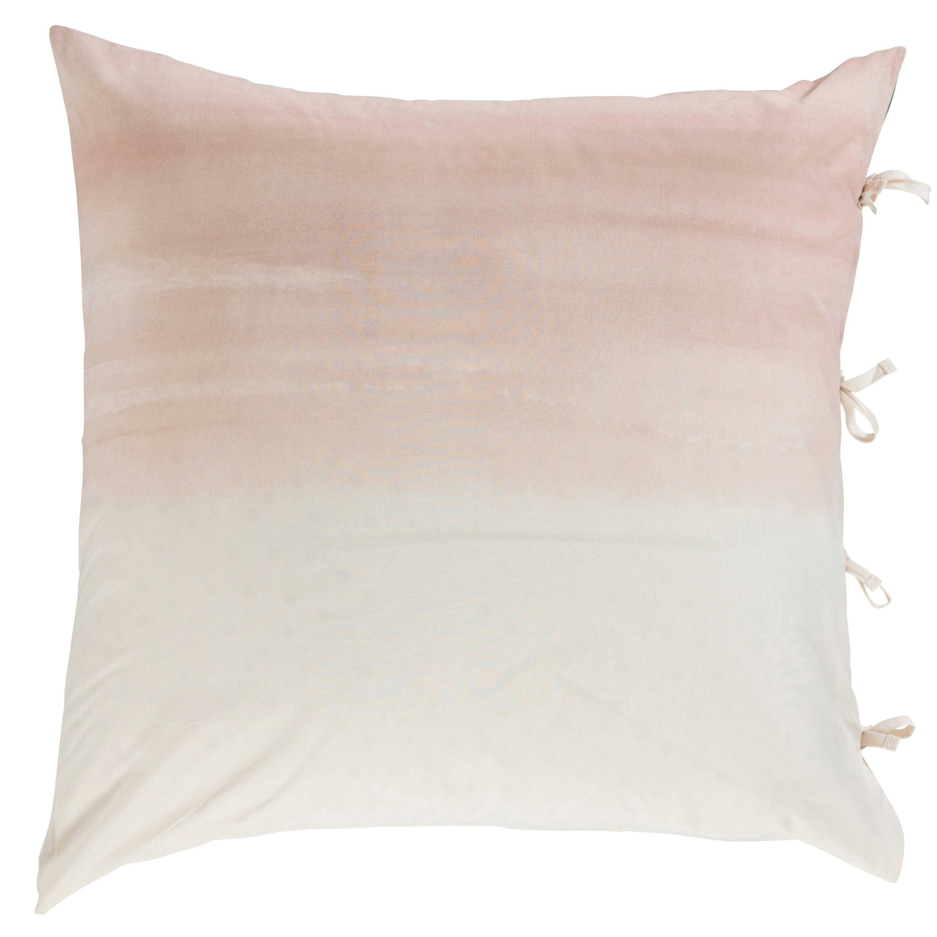 VIBRATION - Taie d'oreiller carrée percale de coton imprimé beige 64 x 64 cm