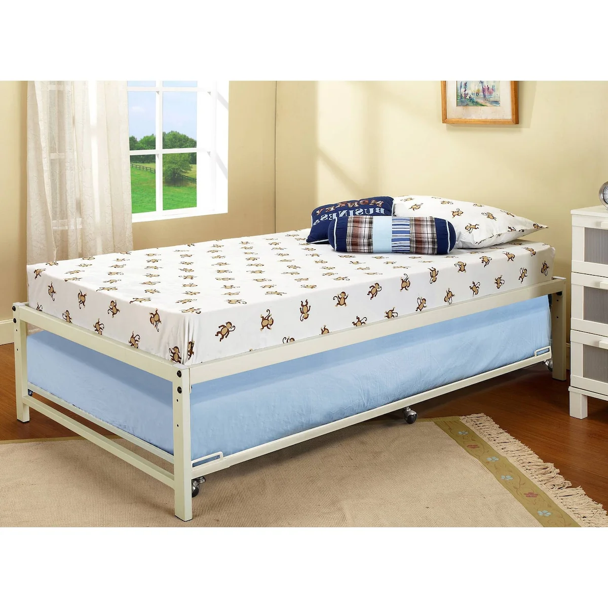 Pilaster Designs 17H Platform Daybed Bed Frame Cream White, Twin