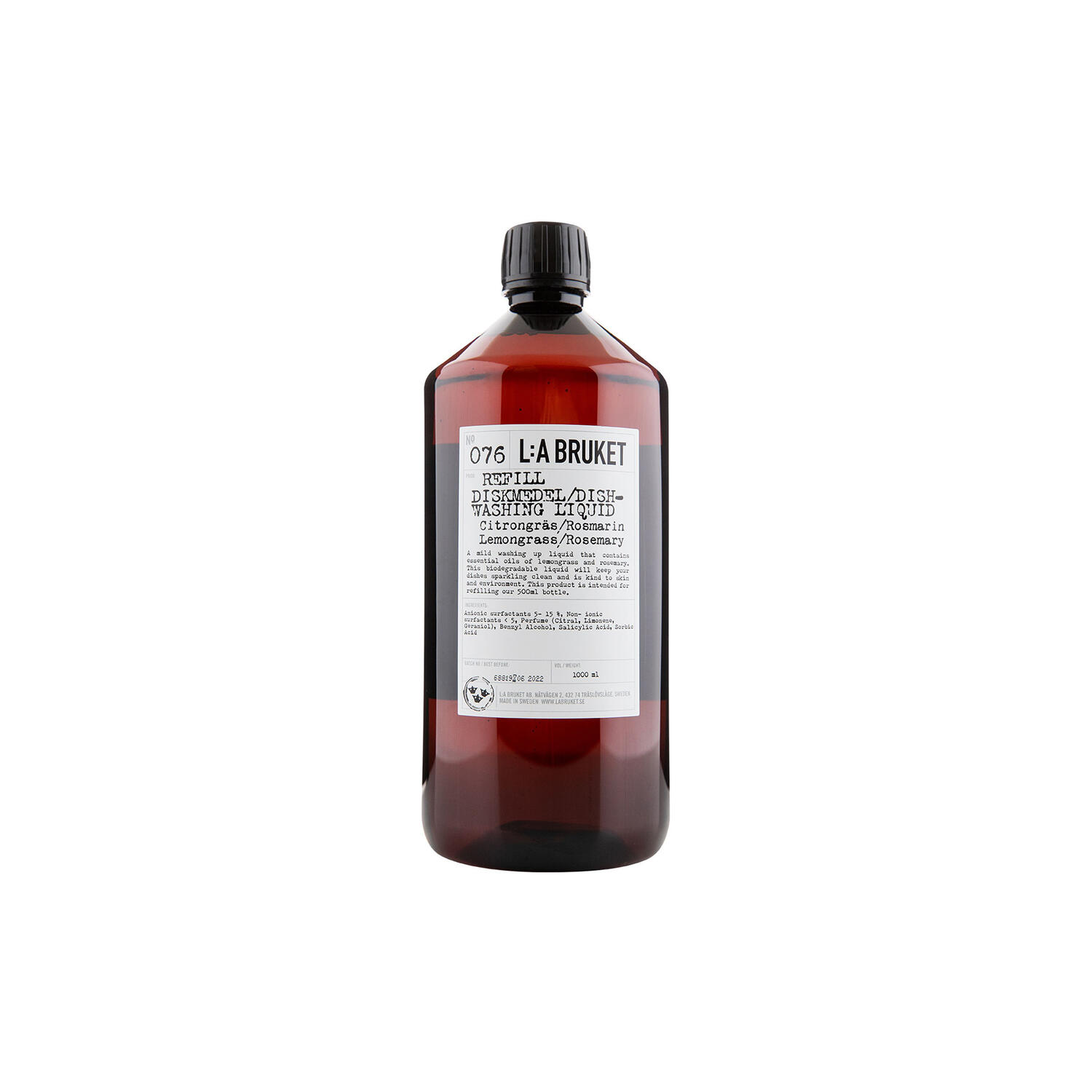 No. 076 Refill Dishwashing Liquid, lemon grass/rosemary