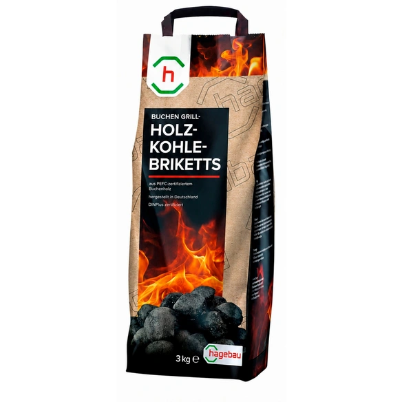 Holzkohlebriketts, aus Buchenholz, 3 kg