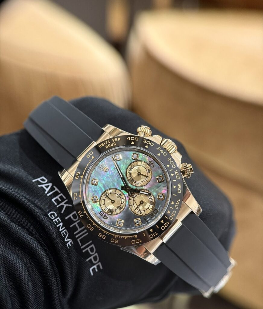 Rolex Daytona YG Plated Dark MOP Dial With Diamonds 40mm Oyster Super Clone