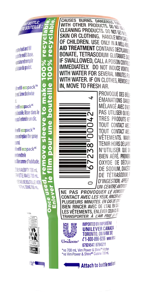 VIM Power & Shine Kitchen Eco-Pack Refill, 70-mL