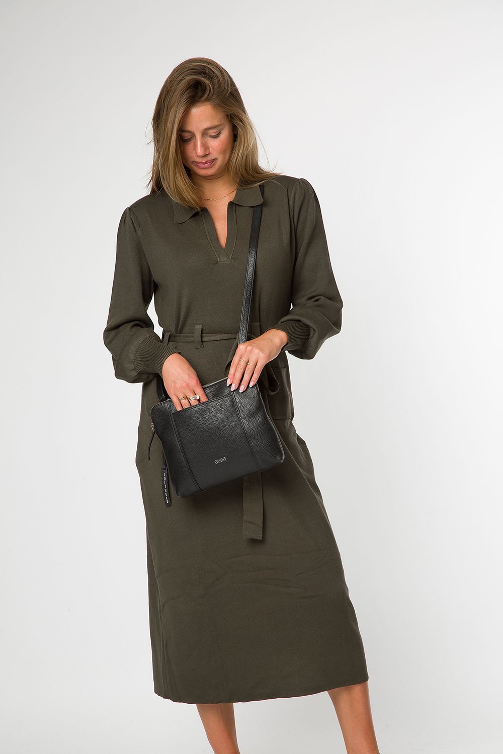 Cultured London Celina' Leather Cross Body Bag