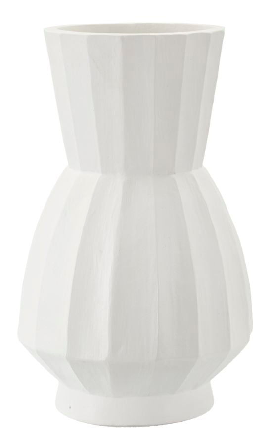 Witte magnesium vaas, ø 24x41 cm