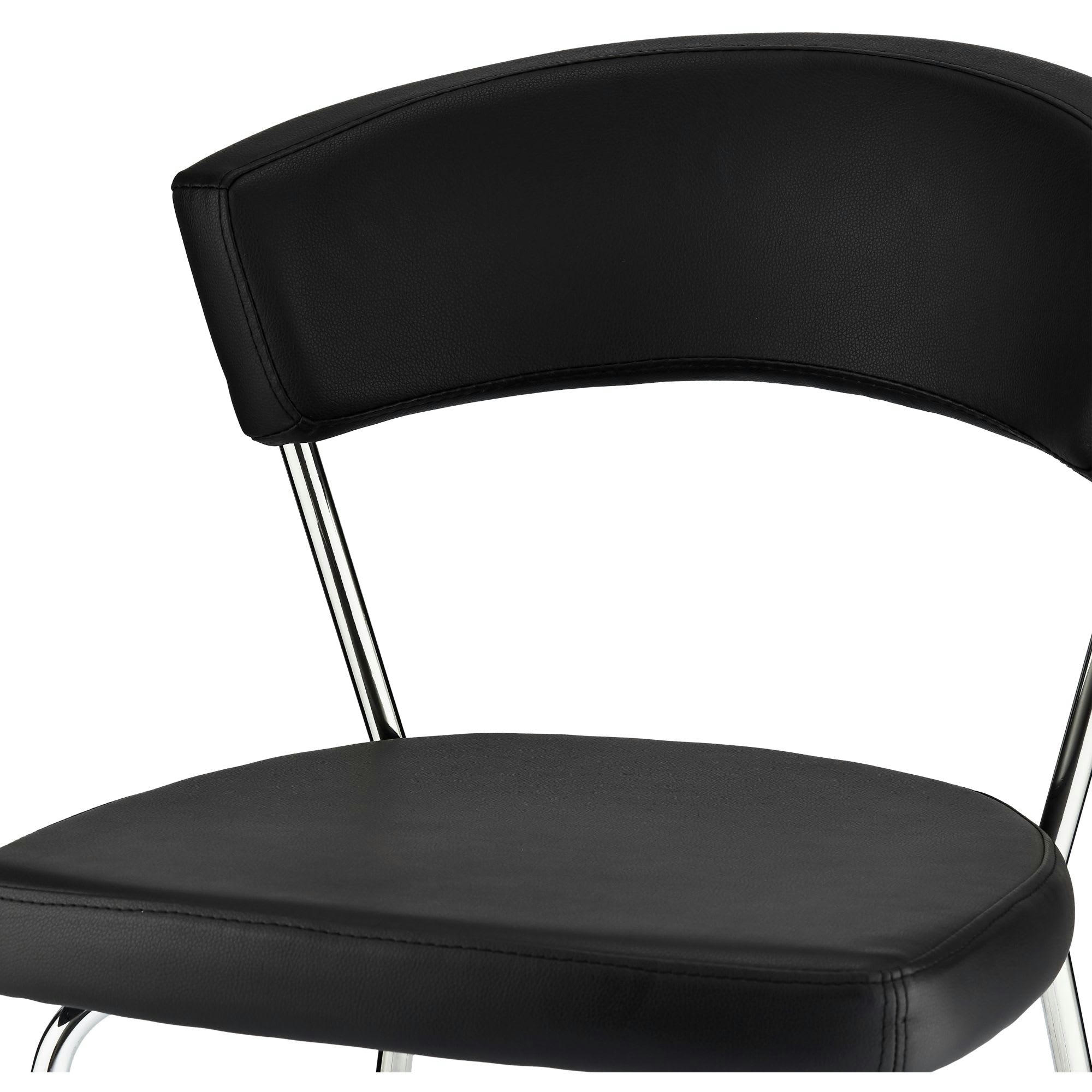 PREBEN - Lot de 4 chaises en simili noir