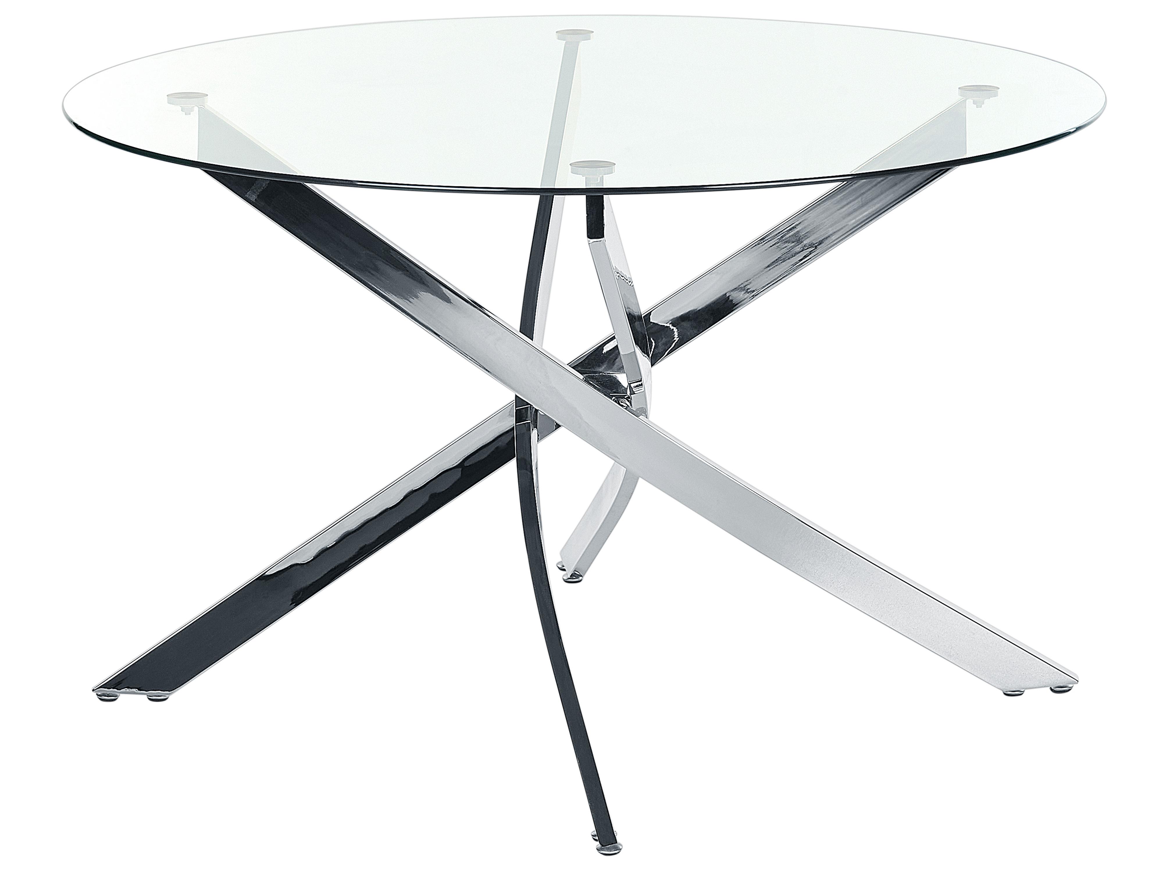 Dining Table MARAMO Silver 120 cm 70 cm Tempered Glass