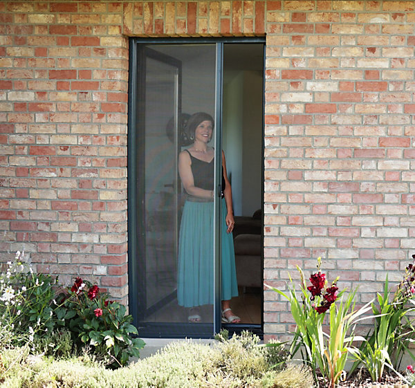 Moustiquaire Porte Enroulable - L140 x H230cm Recoupable - Aluminium Chêne doré - Anti-insectes