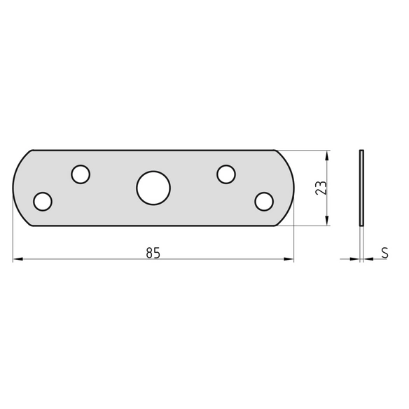 Distanzplatten, BxH: 85 x 23 mm, 0,025 kg