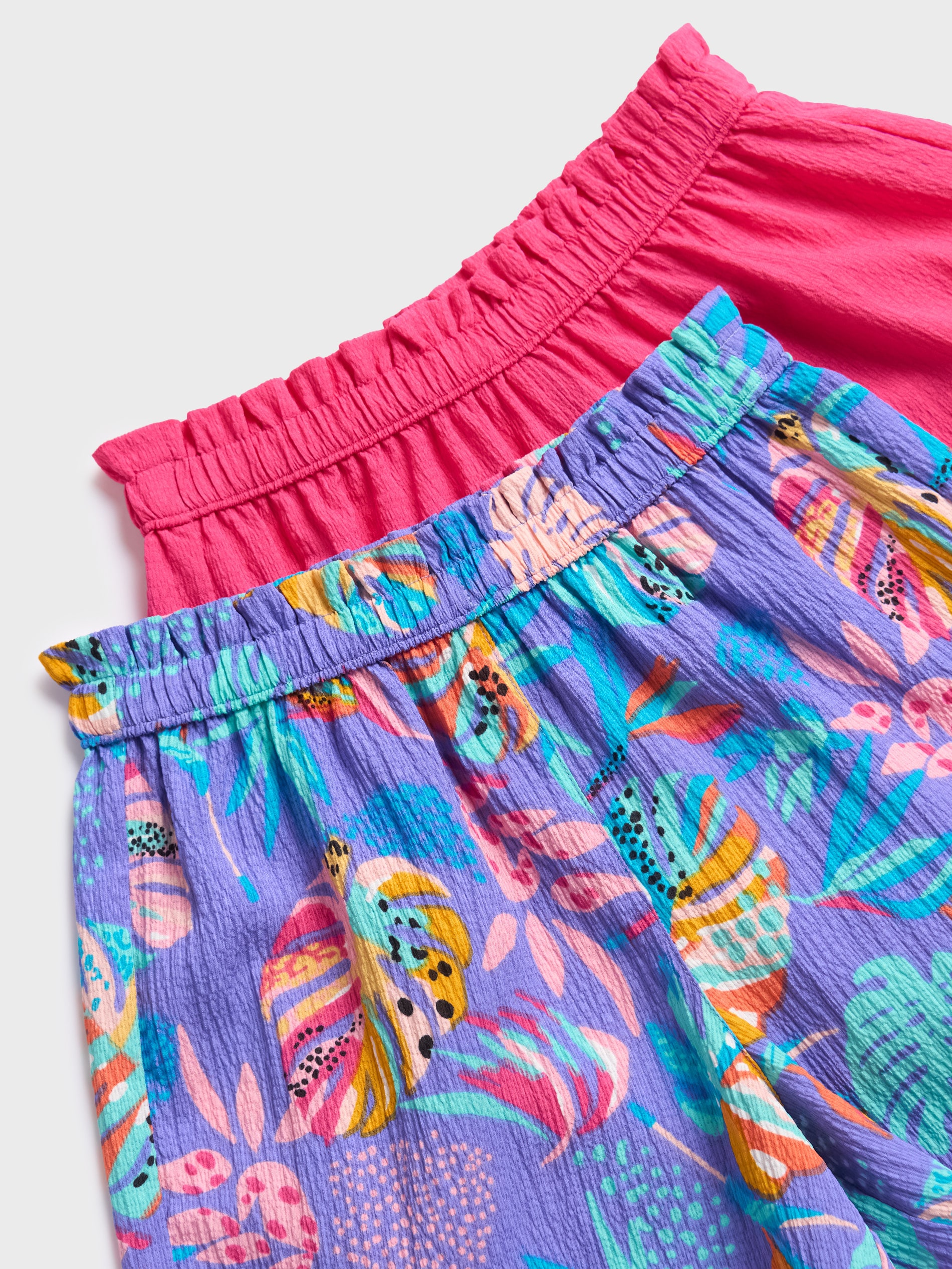 Szorty ze strukturalnej tkaniny z gumką w talii 2 pack
