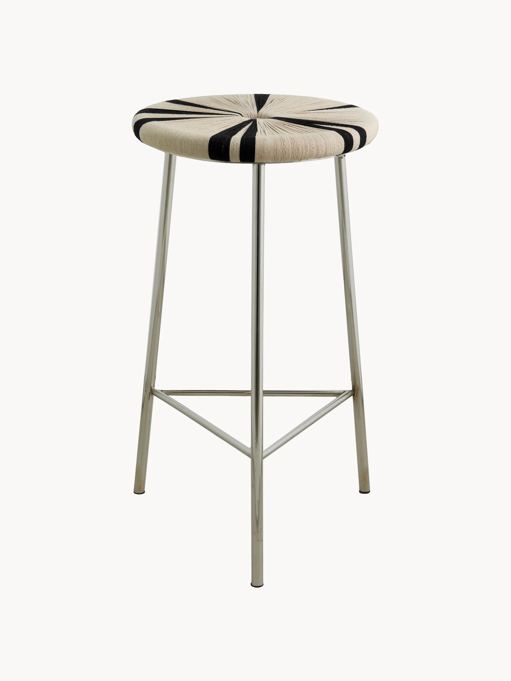 Hocker Morice, hoch - Schwarz/Elfenbein