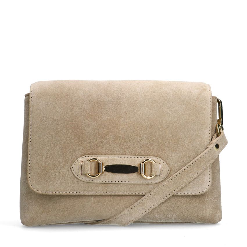 Manfield Beige suède schoudertas