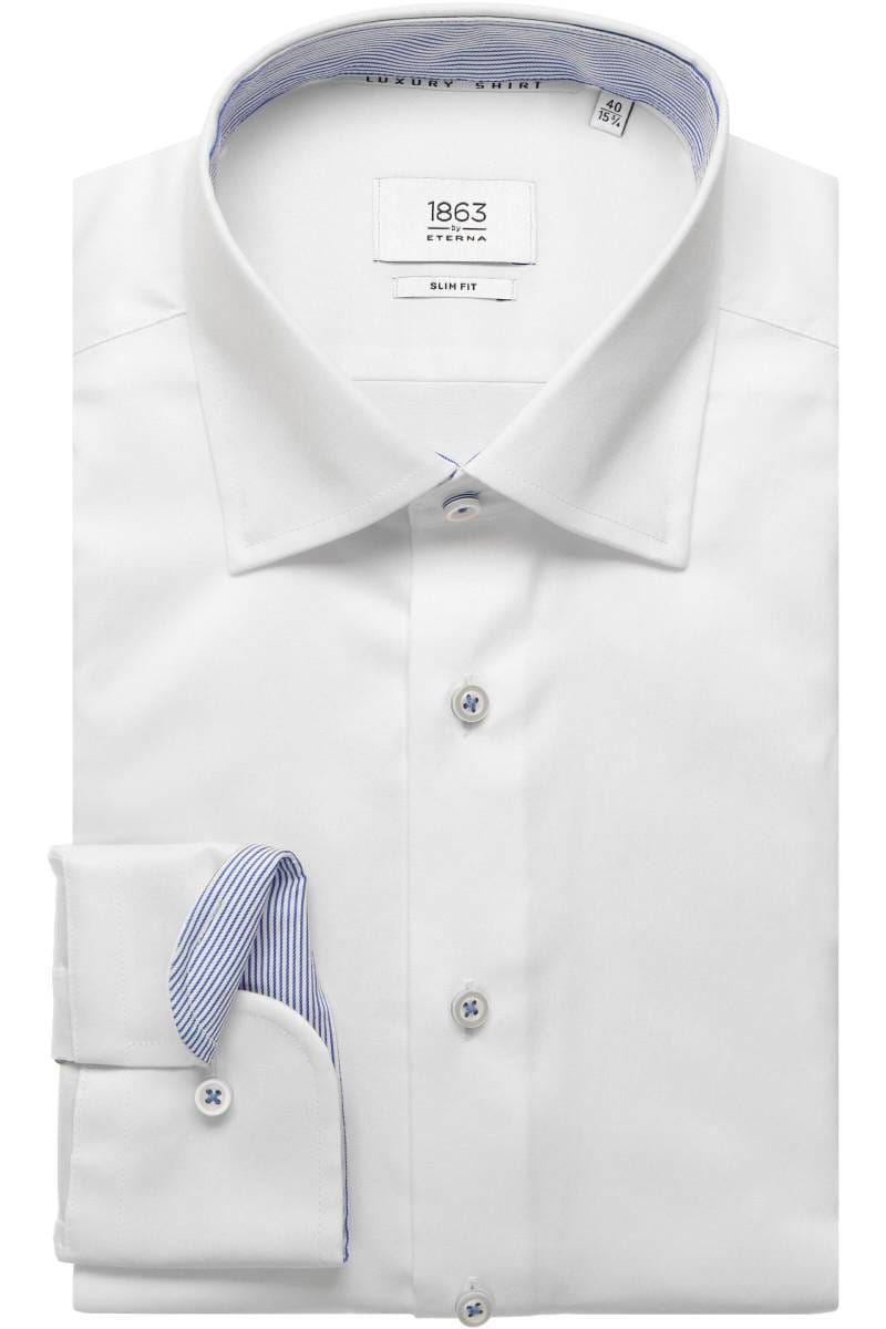 ETERNA 1863 Slim Fit Hemd weiss, Einfarbig