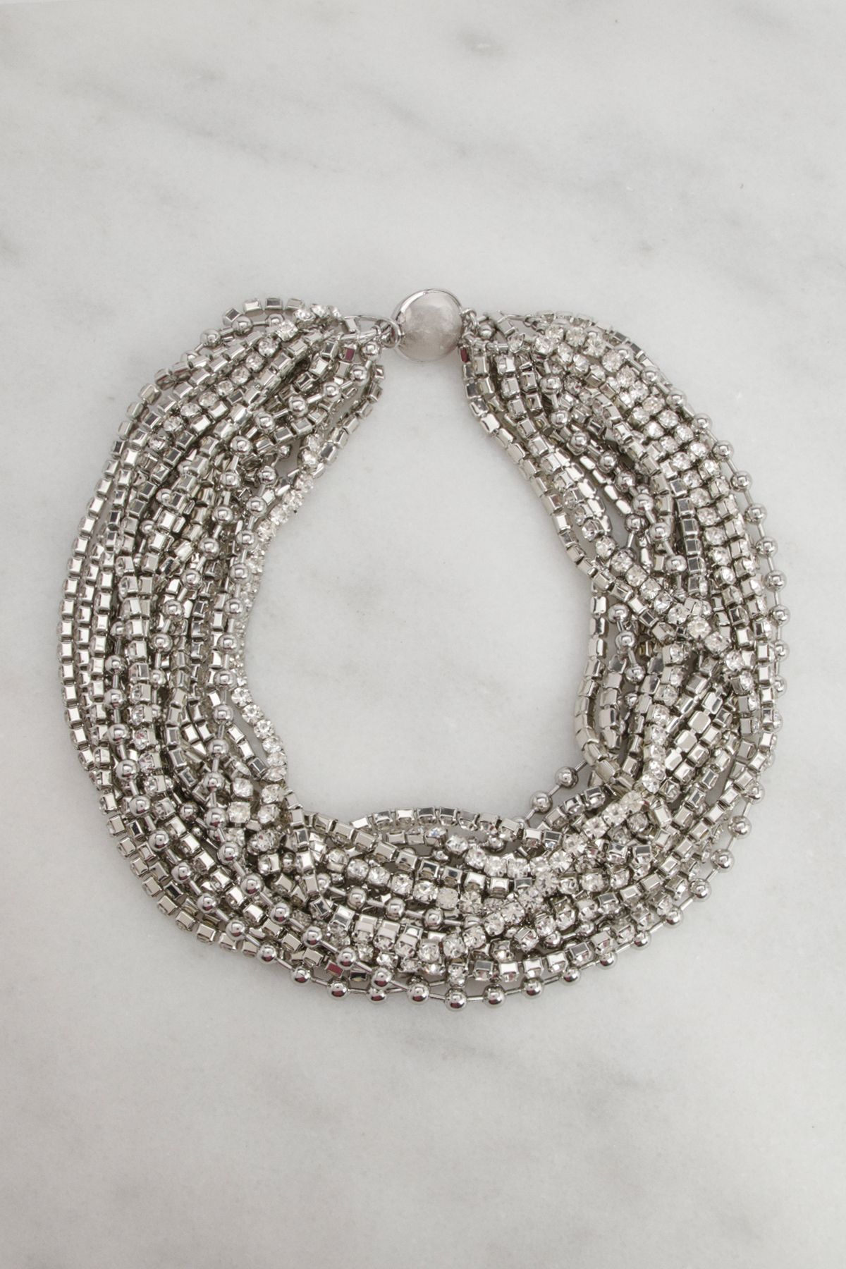 KarenMillen Diamante Layered Chunky Necklace
