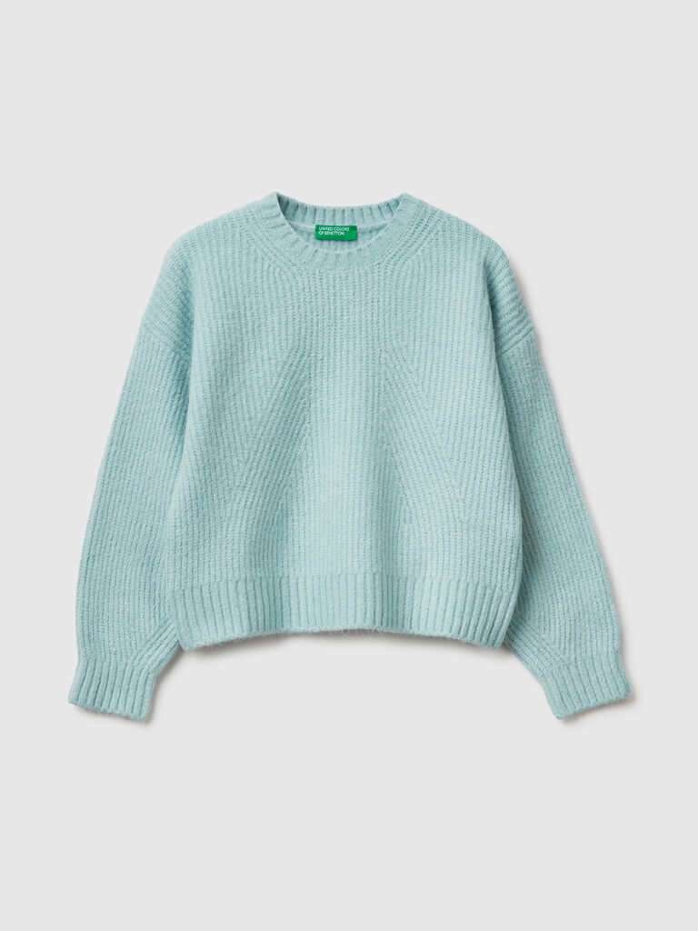 Sweater in stretch cotton blend