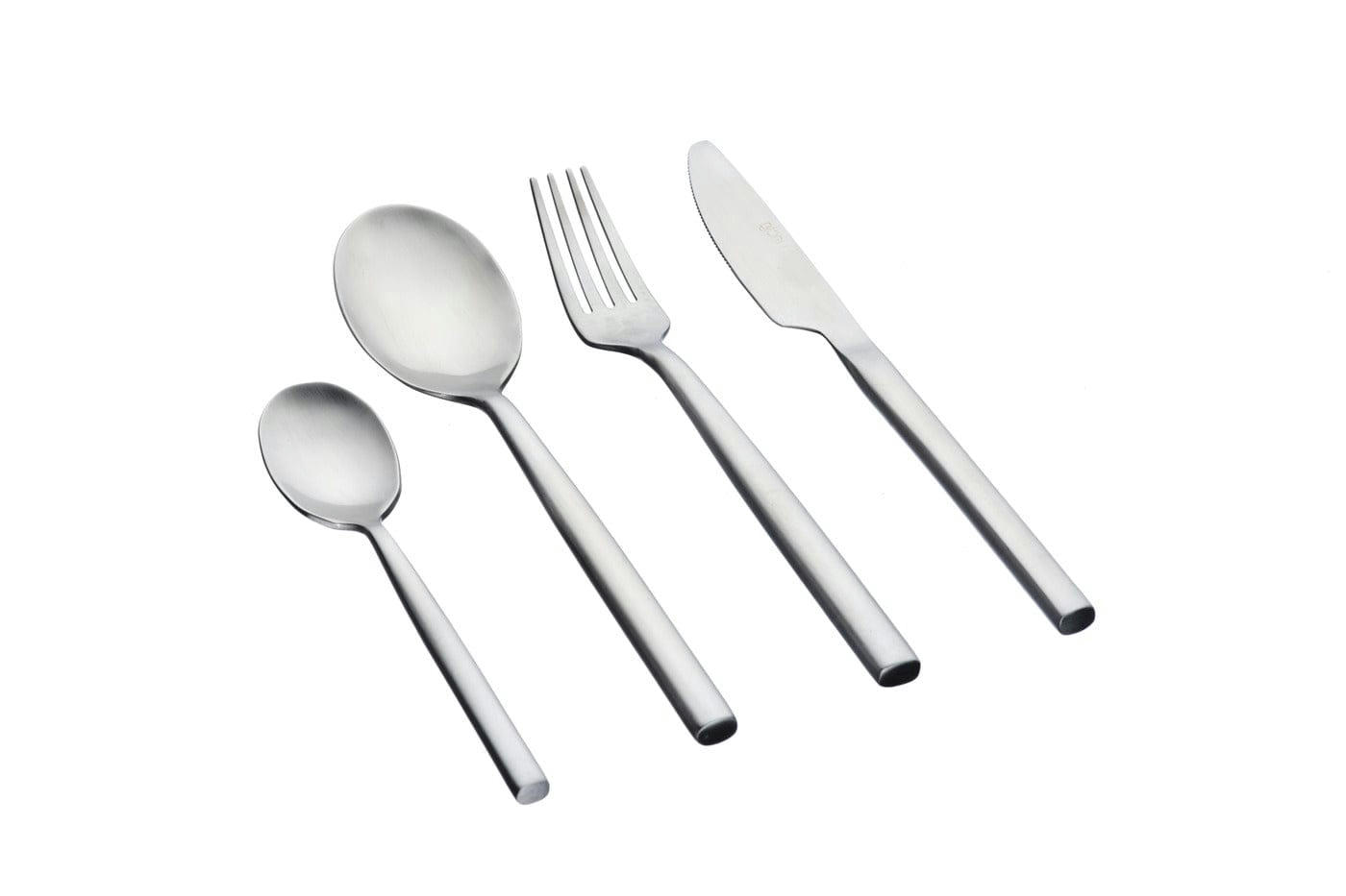 NUDE - Lot de 24 couverts de table en inox argent