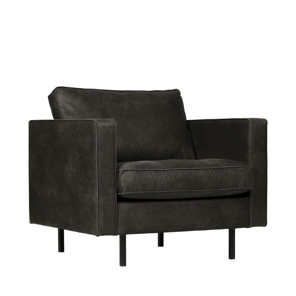 BRONCO - Fauteuil en simili noir