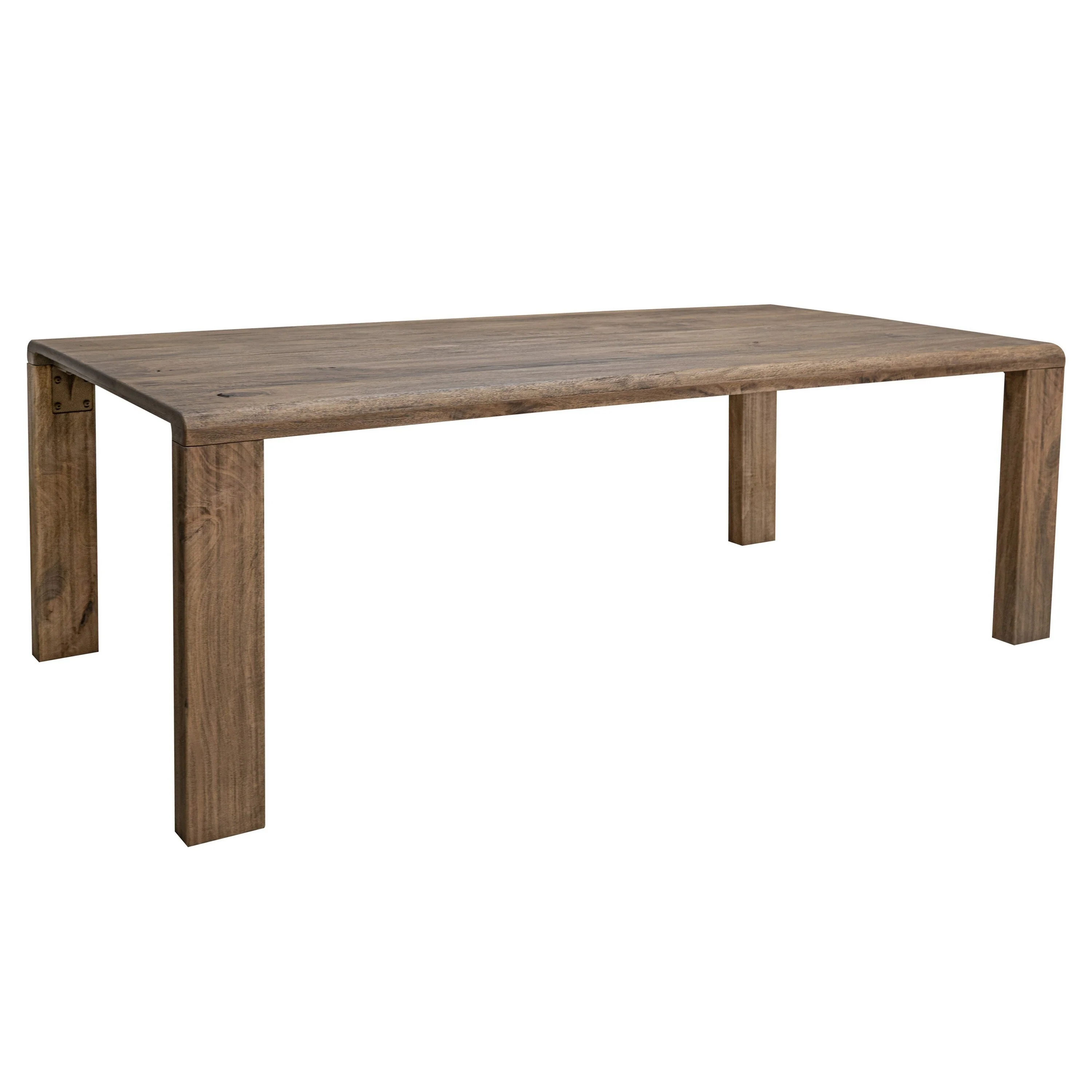 Gena Dining Table, 87 Inch Rectangular Top, Farmhouse Brown Mango Wood