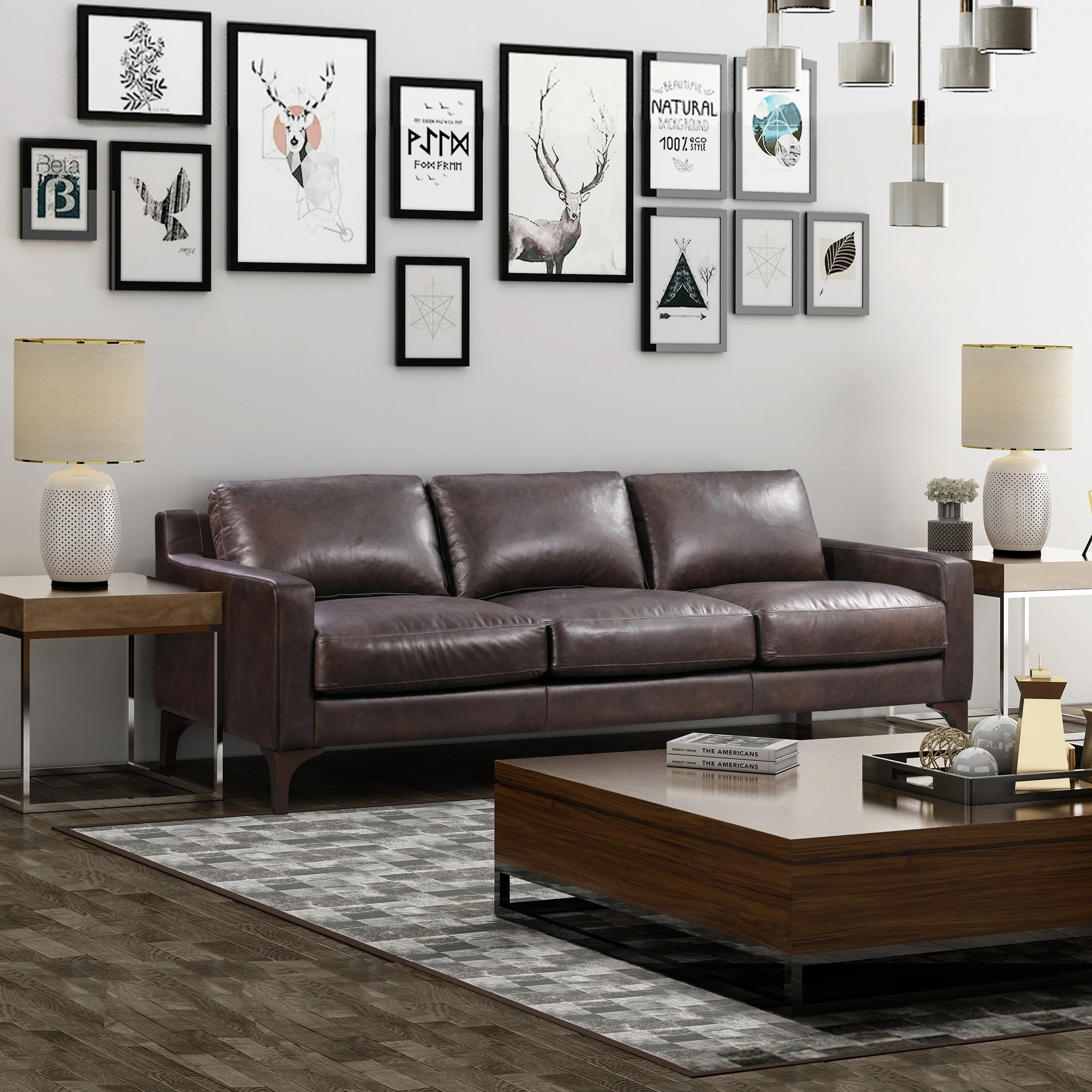 Poly & Bark Sorrento Sofa - Full Grain Genuine Italian Leather