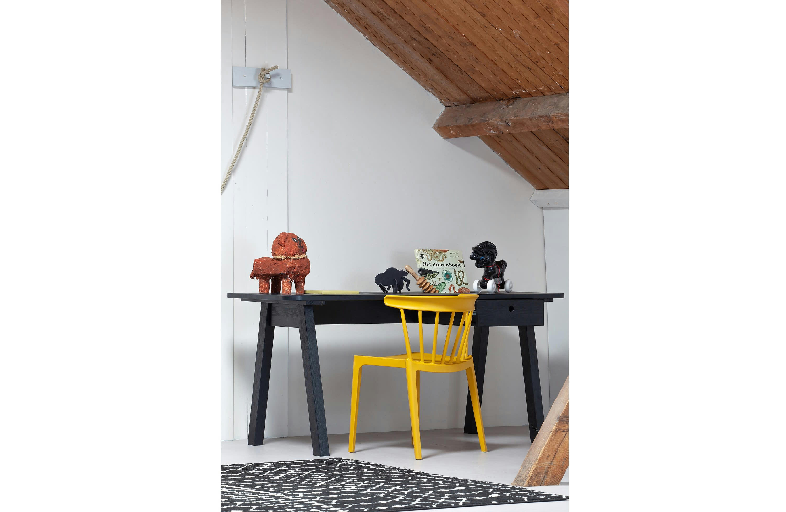 BLISS - Chaise de jardin plastique moderne empilable jaune