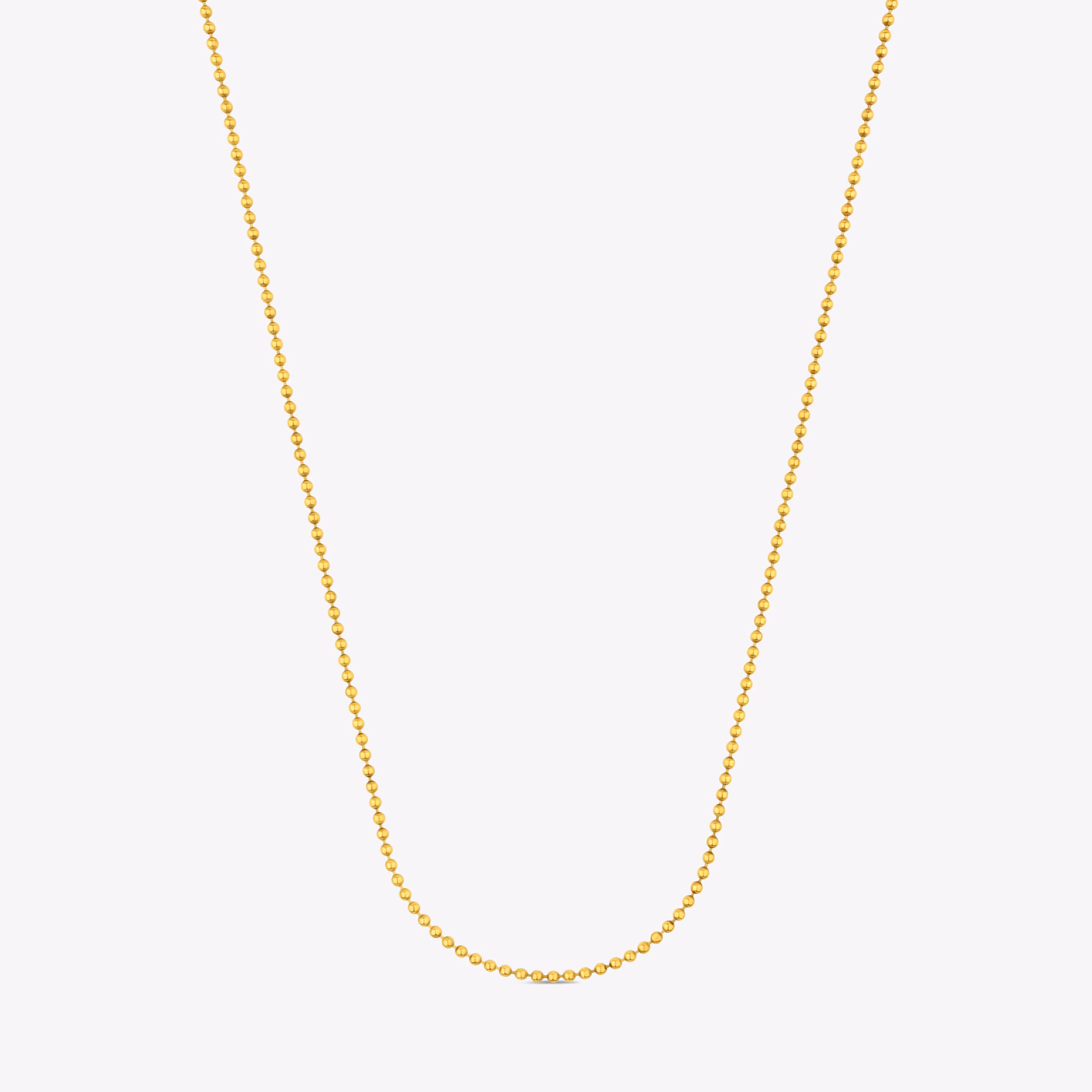 Cadena mediana con baño de oro de 18 kt sobre plata de bolas de 1,8 mm, 50 cm TOUS Chain