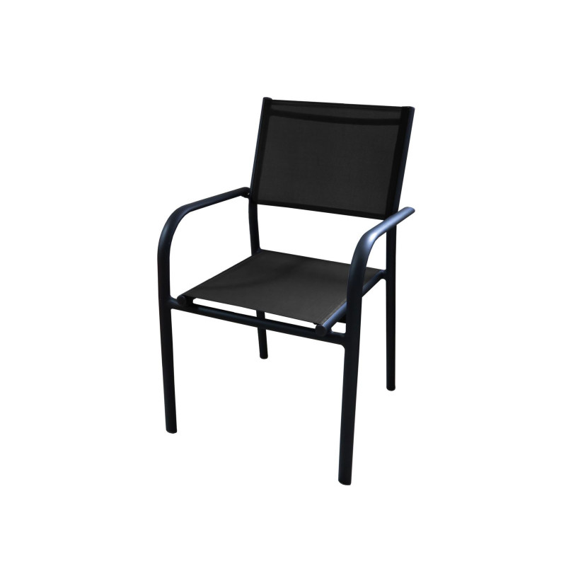 Fauteuil de jardin Duca graphite et noir