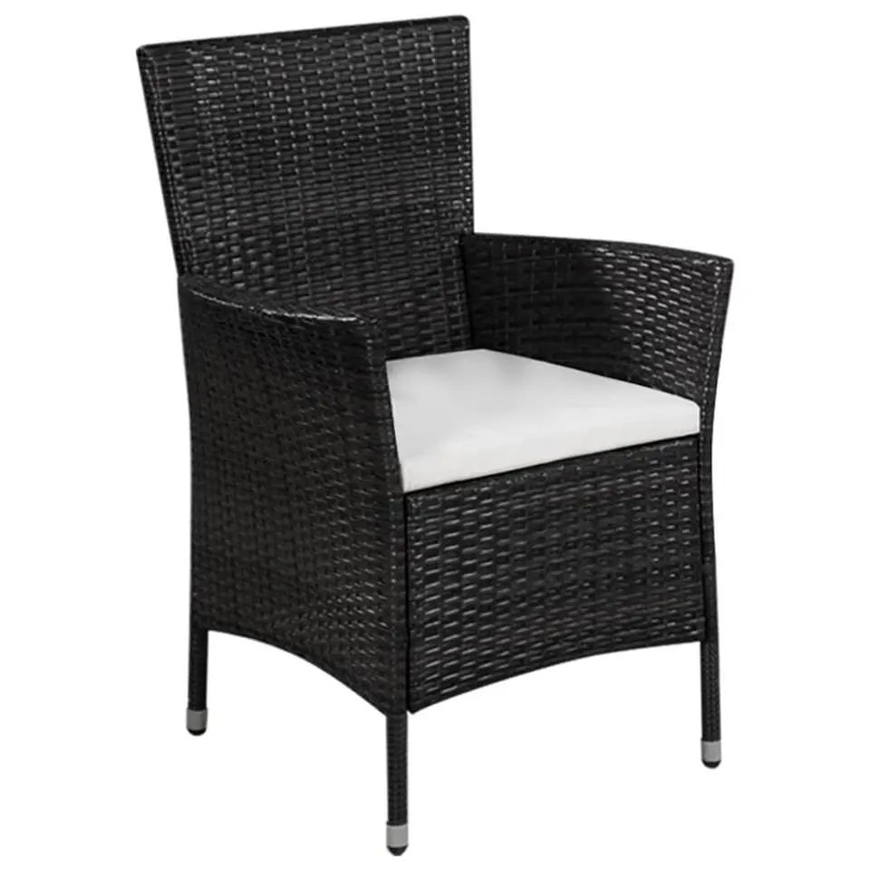 vidaXL - Bistroset - Zwart - Poly rattan