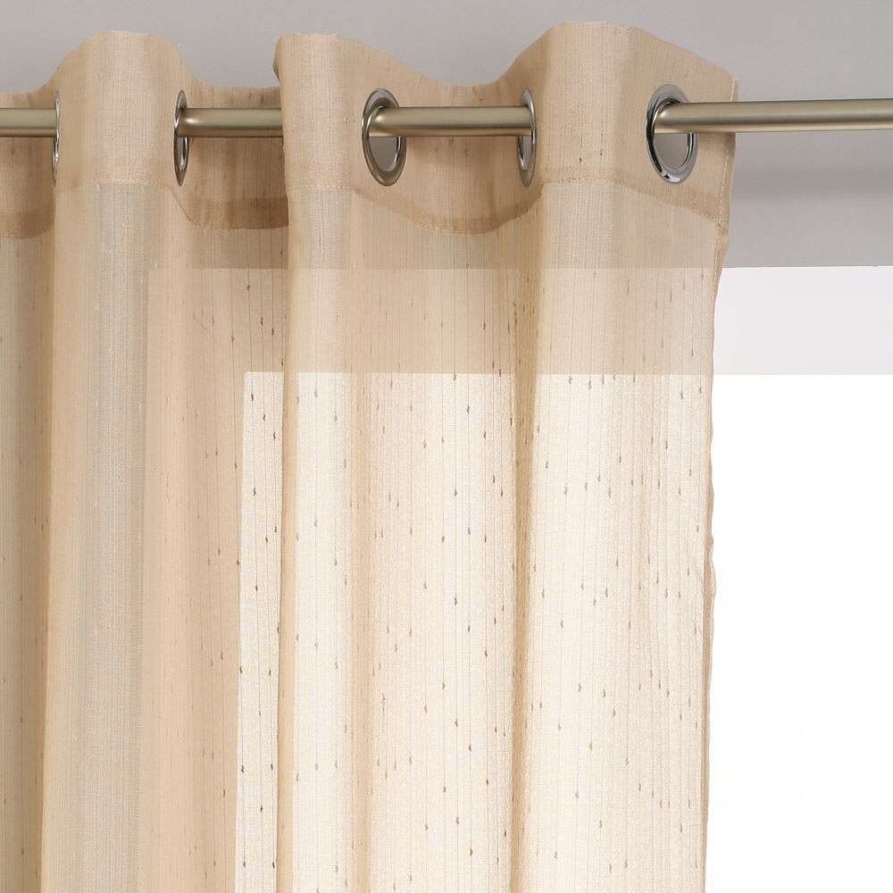 Cortina efeito riscas bege 140x240cm