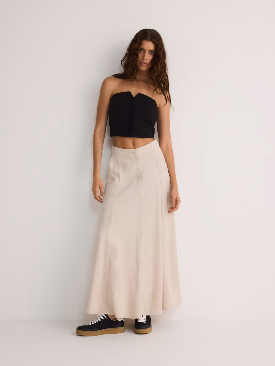 Lyocell Rich Maxi Skirt With Viscose Blend