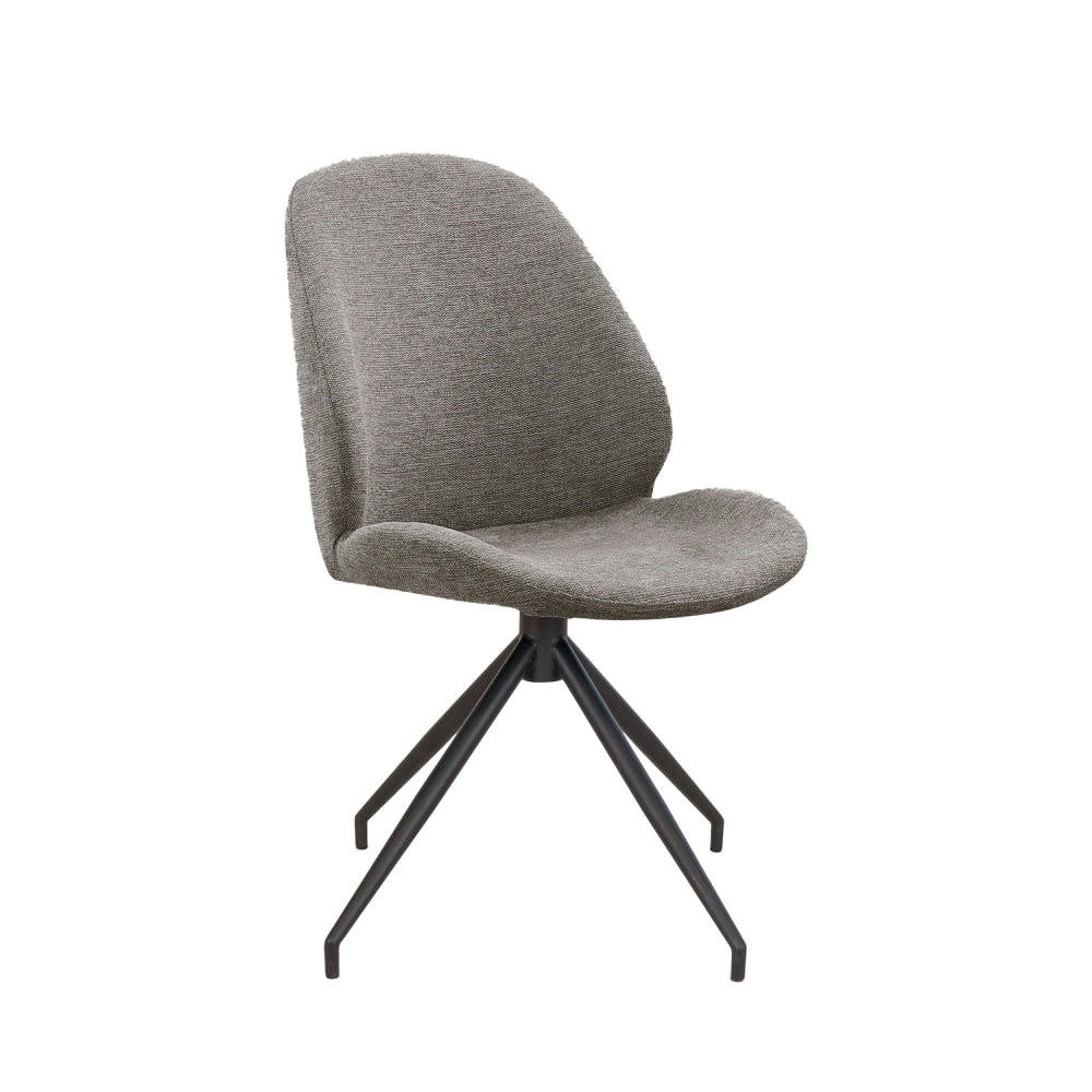 MONTE CARLO - Lot de 2 chaises en tissu et métal gris