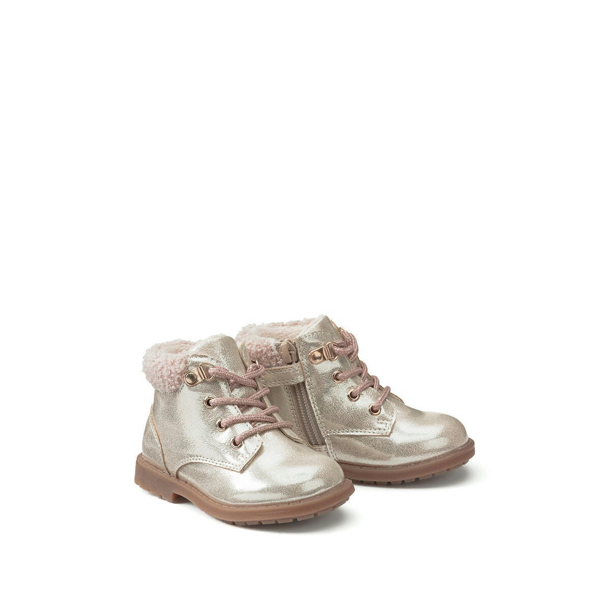 Bottines fourrées et effet métallisé