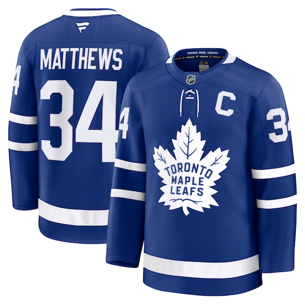 Auston Matthews Toronto Maple Leafs  Captain Patch Home Premium Jersey - Blue/Black