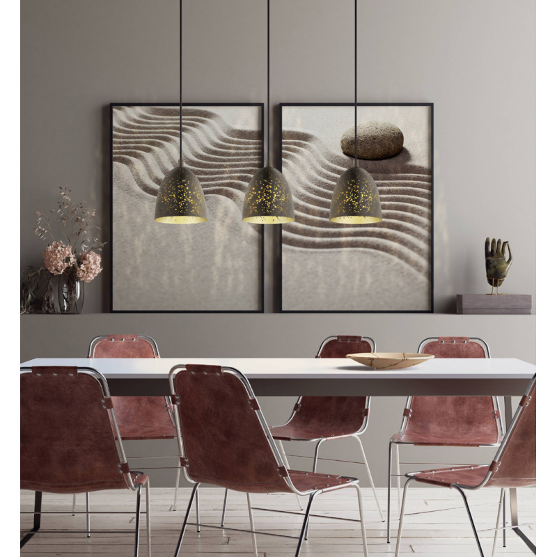 Suspension Safi brune et or E27 3 x 60 W EGLO