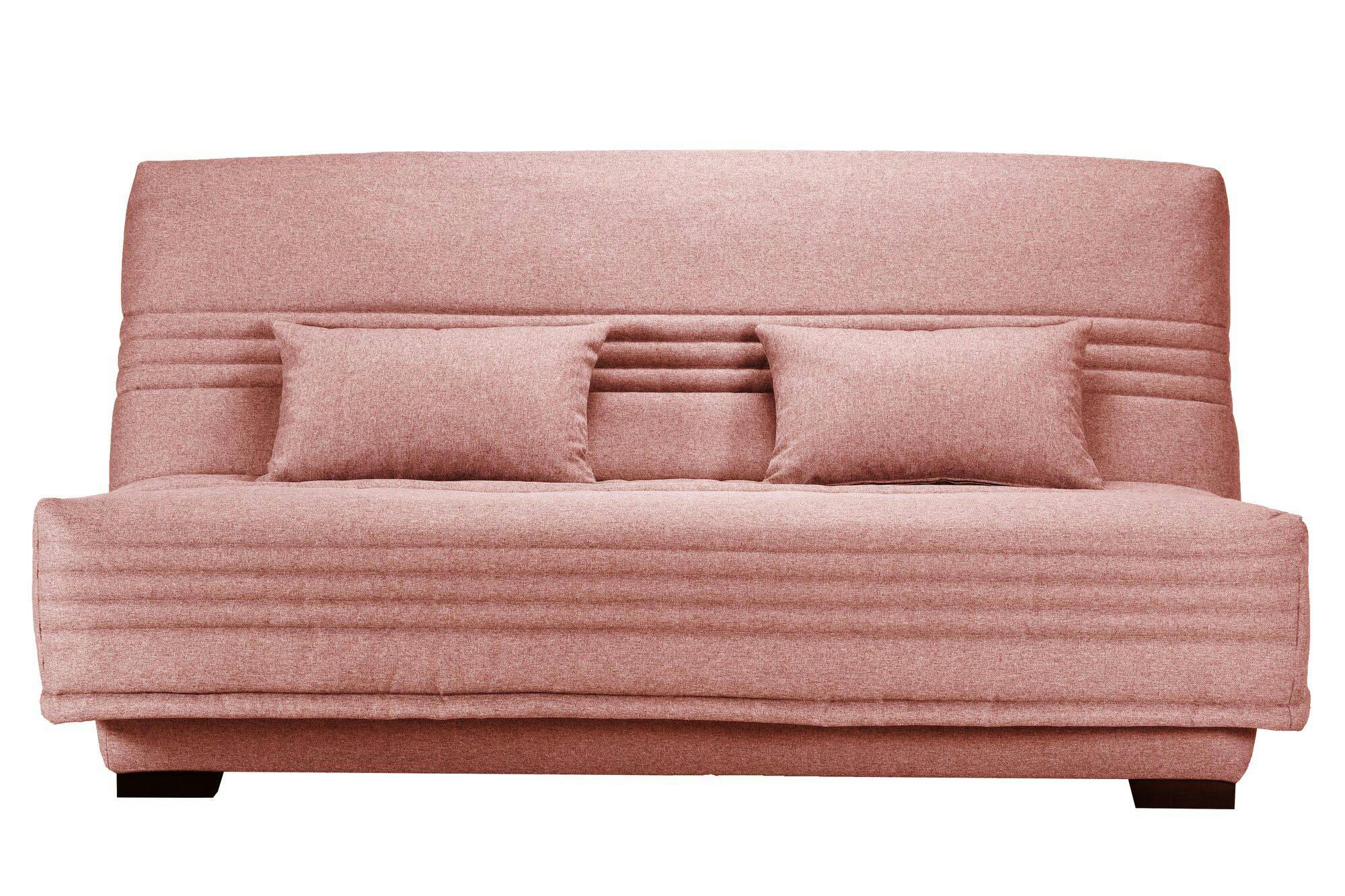 GUIDEL - Banquette clic-clac, matelas 17 cm en tissu polyester rose
