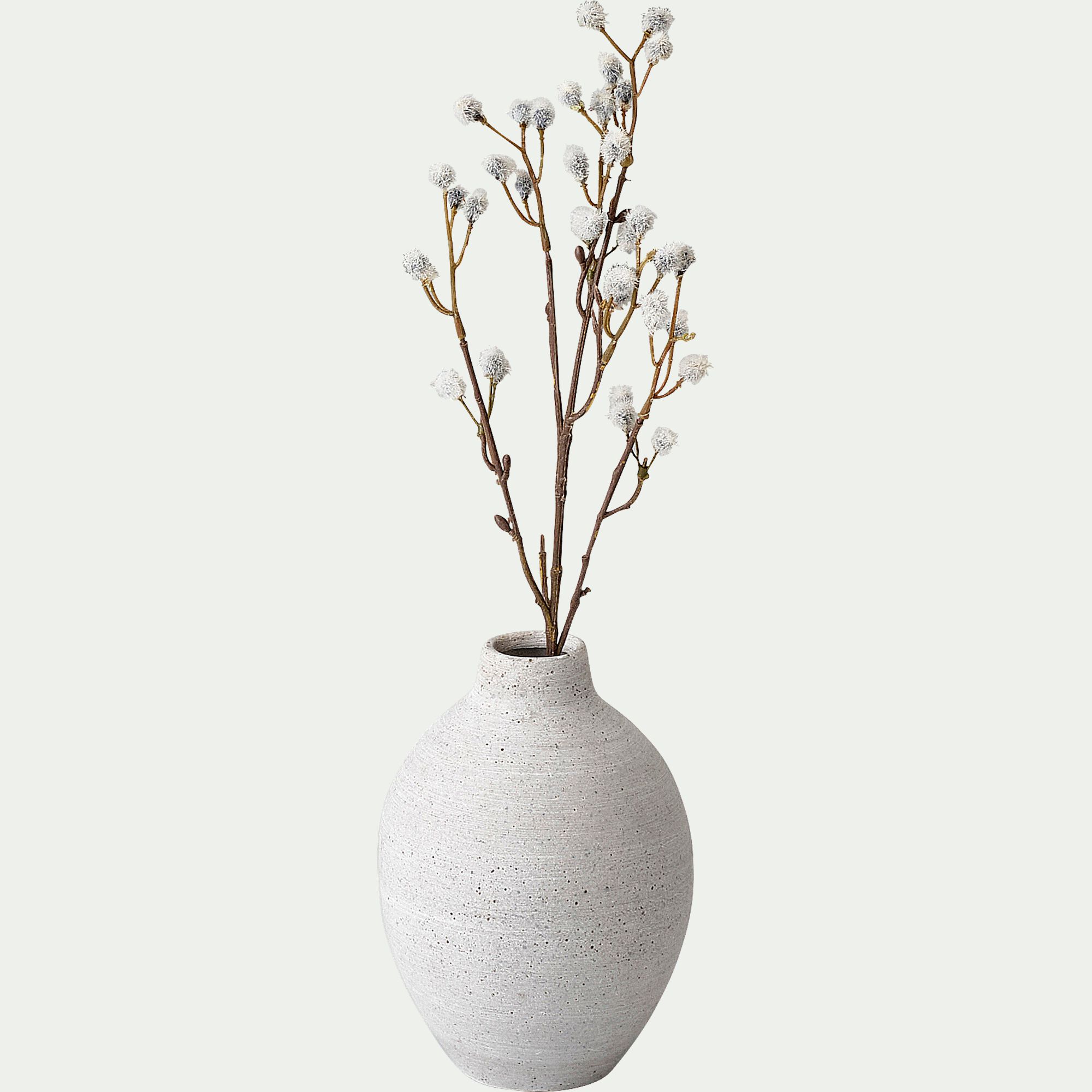 CALCIS - Vase boule en polystone effet béton H17cm - gris clair