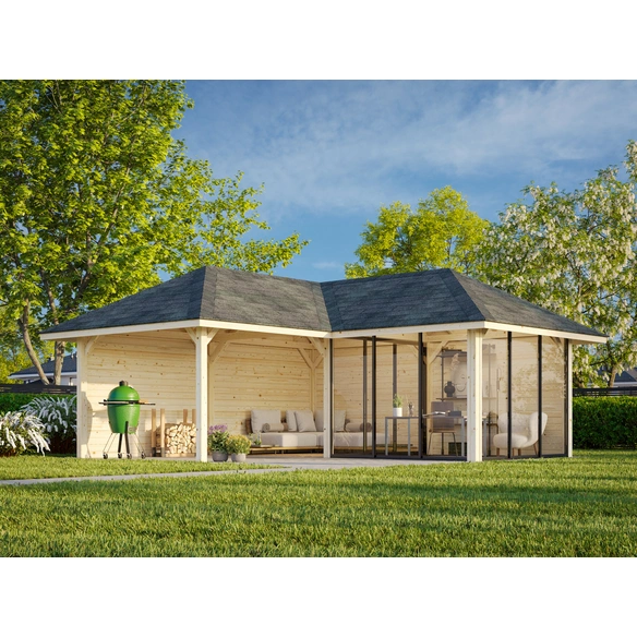 Pavillon, »Palmako Connect«, LxBxH: 512x512x330 cm, hellbraun
