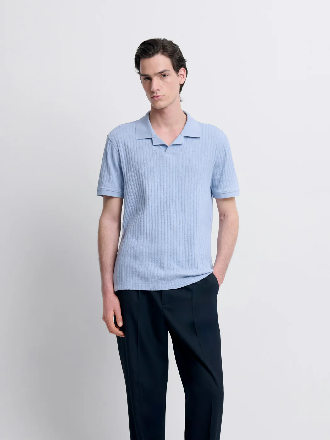 Polo col semi ouvert