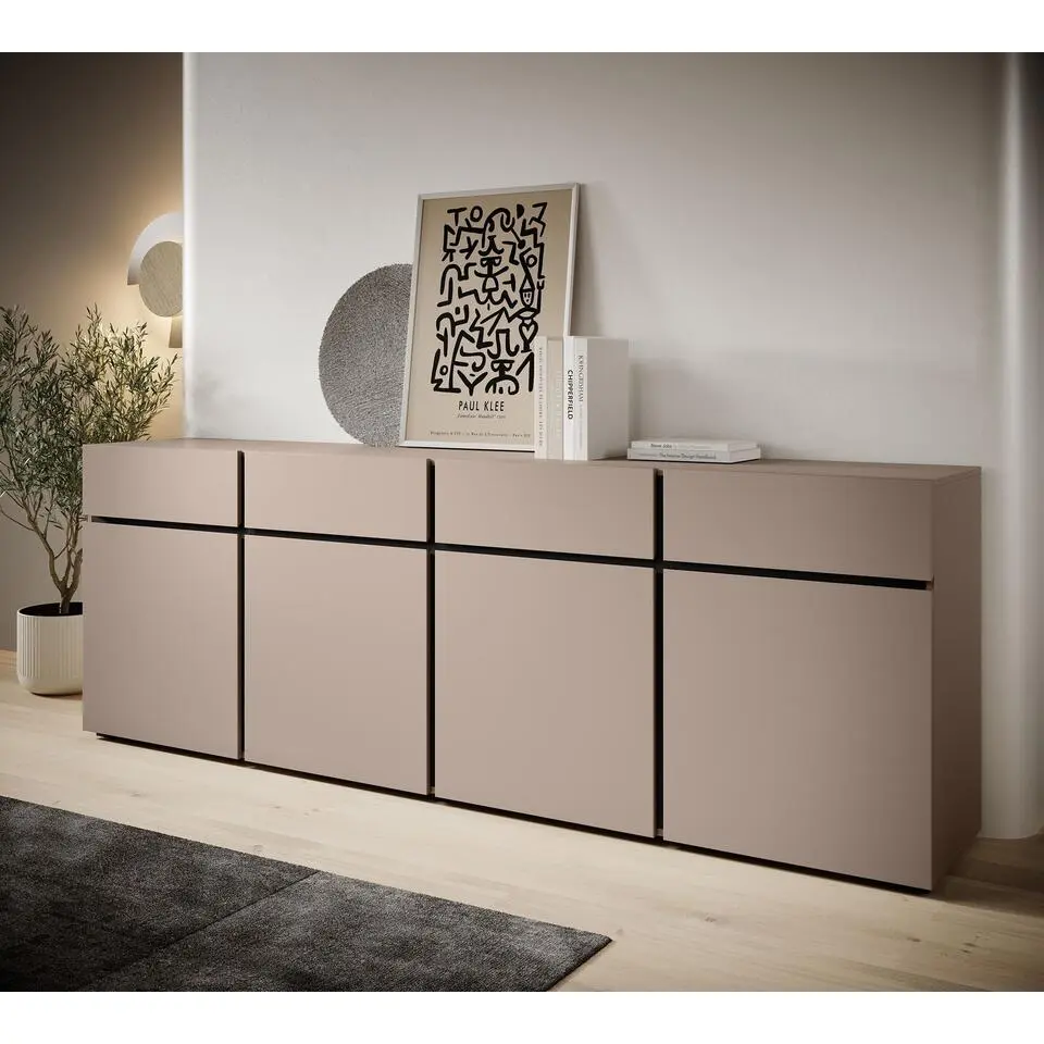 Meubella - Dressoir Cainan - Beige - 225 cm